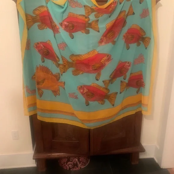 Hermes multi-colored Cotton Pareo Shawl/Scarf - Picture 3 of 5